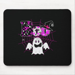 We Wear Pink Witch Hat Boo Ghost Breast Cancer Hal Mouse Pad