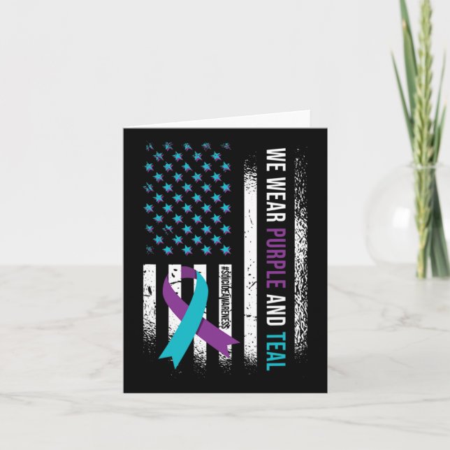 We Wear Purple And Teal  Card (Front)