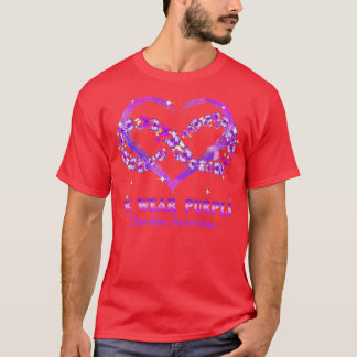 We Wear Purple Butterfly Heart Overdose Awareness  T-Shirt