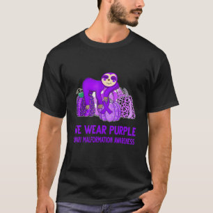 We Wear Purple Chiari Malformation Awareness Sloth T-Shirt