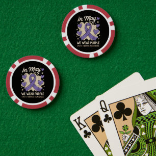 We Wear Purple Cystic Fibrosis Awareness Poker Chips