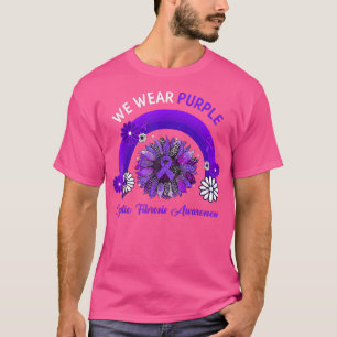 We Wear Purple Cystic Fibrosis Awareness Rainbow T-Shirt