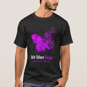 We Wear Purple Eating disorders Awareness Butterfl T-Shirt