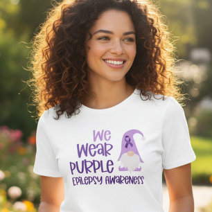We Wear Purple Epilepsy Awareness Gnome Tri-Blend Shirt