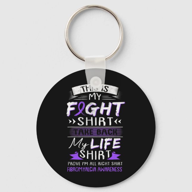 We Wear Purple Fibromyalgia Awareness Ribbon Gift  Key Ring (Front)