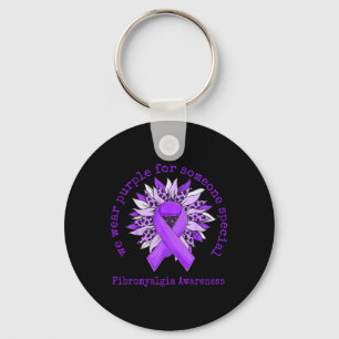 We Wear Purple Fibromyalgia Awareness Sunflower Le Key Ring
