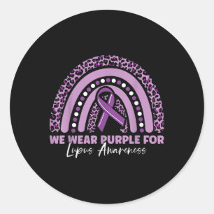 We Wear Purple For Lupus Awareness  Classic Round Sticker