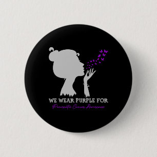 We Wear Purple For Pancreatic Cancer Awareness Ame 6 Cm Round Badge