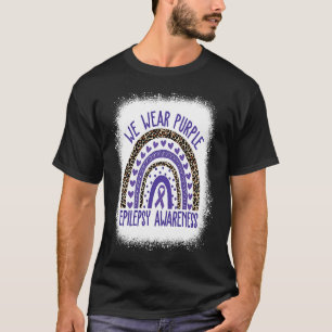 We Wear Purple Leopard Rainbow For Epilepsy Awaren T-Shirt