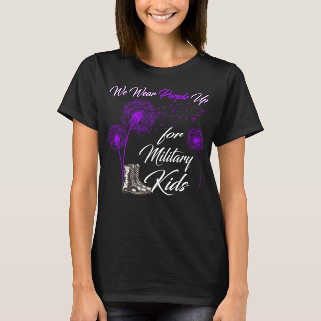 We Wear Purple up for Military Kids, Military Chil T-Shirt (Front)
