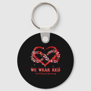 We Wear Red Butterfly Heart Heart Disease Awarenes Key Ring