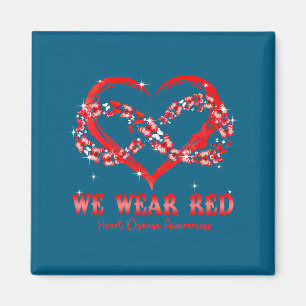 We Wear Red Butterfly Heart Heart Disease Awarenes Magnet