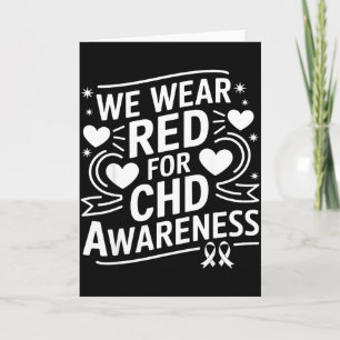 We Wear Red For Chd Awareness Women Heart Disease Card