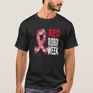 We Wear Red For Red Ribbon Week Awareness Rainbow  T-Shirt