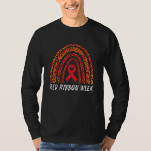 We Wear Red For Red Ribbon Week Awareness Rainbow T-Shirt