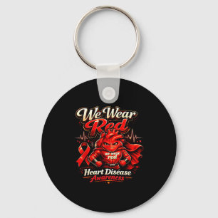 We wear red heart disease awareness support  key ring