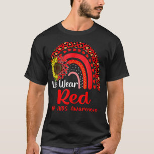 We Wear Red HIV AIDS Awareness Rainbow T-Shirt