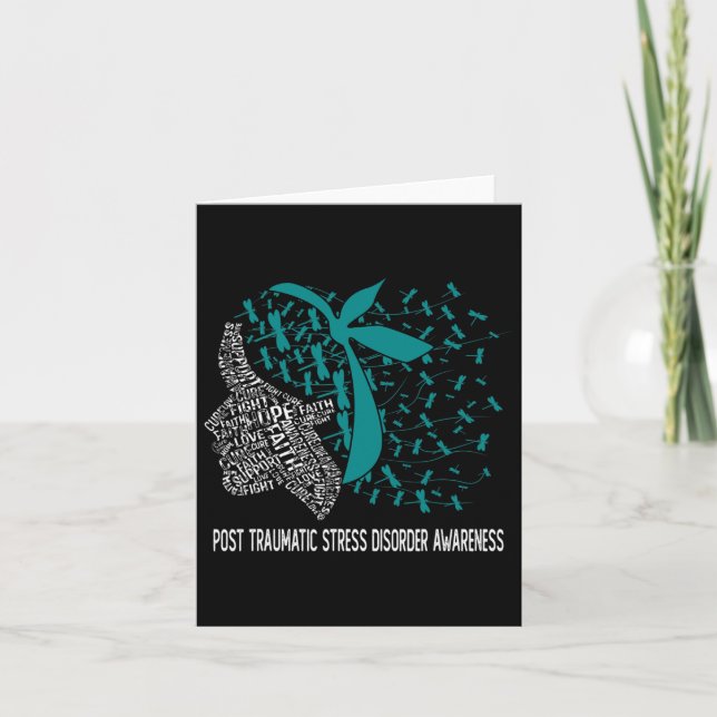 We Wear Teal For Post Traumatic Stress Disorder Aw Card (Front)