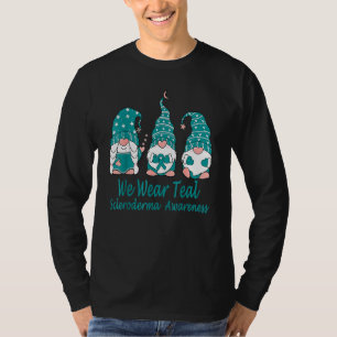We Wear Teal For Scleroderma Awareness Teal Ribbon T-Shirt