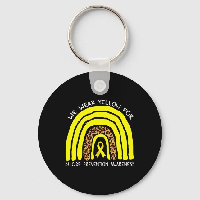 We wear Yellow Rainbow For Suicide Prevention Awar Key Ring (Front)