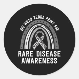 We Wear Zebra Print Rare Disease Awareness Eds Fam Classic Round Sticker