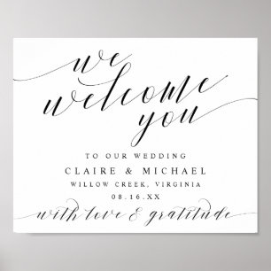 We Welcome You Calligraphy Script Any Event Sign