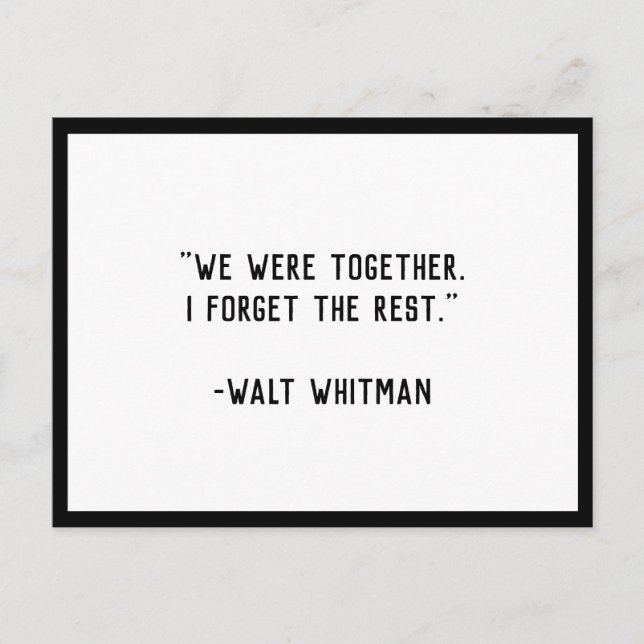 We Were Together Whitman Quote Postcard (Front)