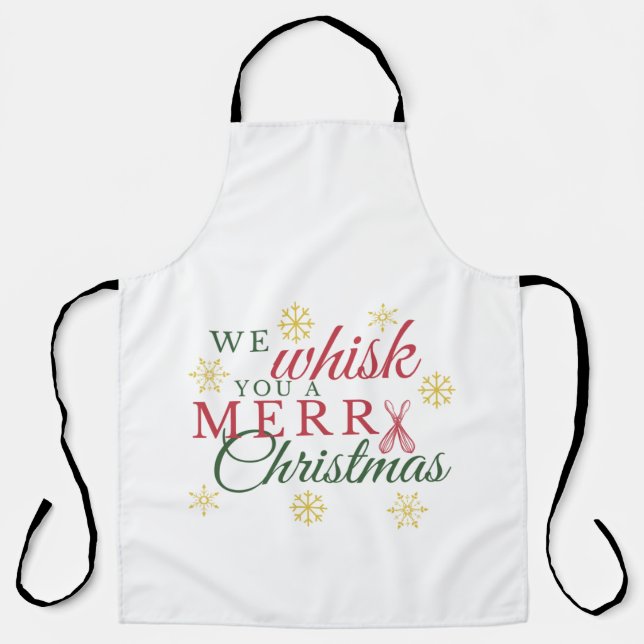 We whisk you a merry Christmas kitchen apron (Front)
