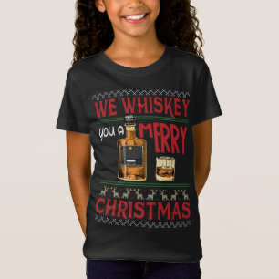 We Whiskey You A Merry Christmas Funny Wine Drinki T-Shirt