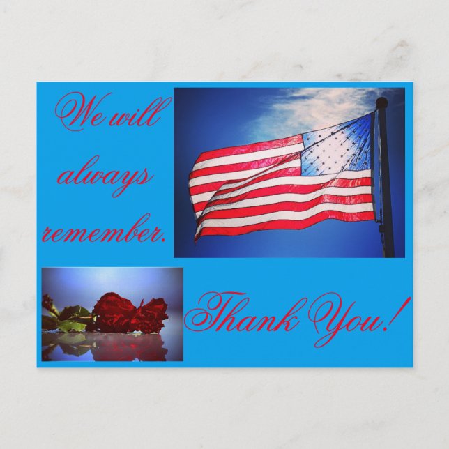 We will always remember postcard (Front)