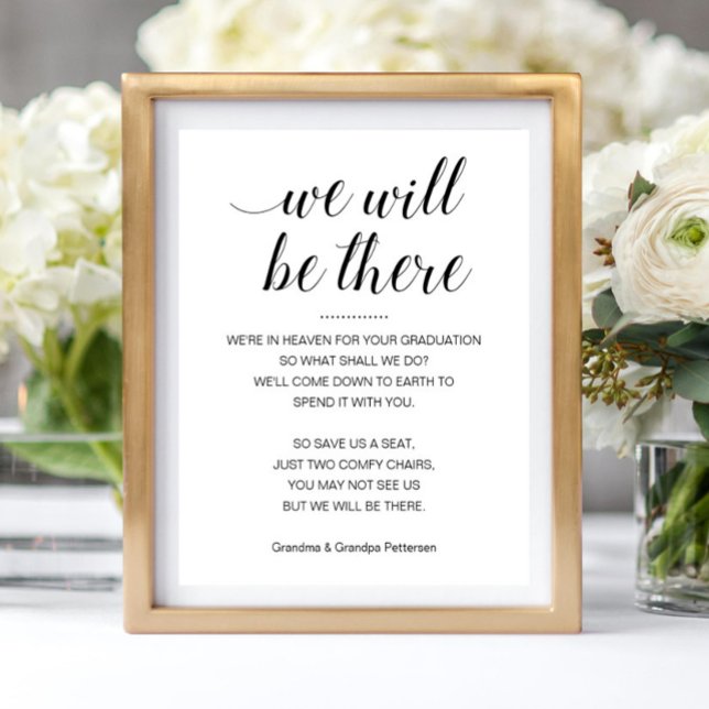 We Will Be There Memorial Seat Names Graduation Poster (Creator Uploaded)