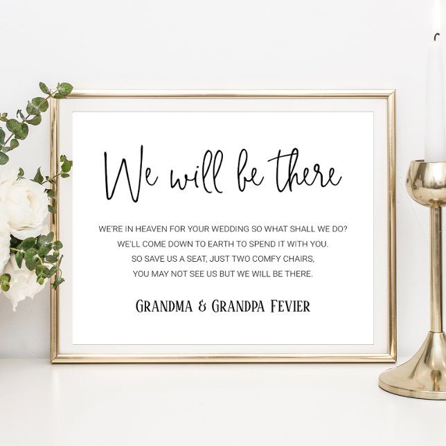 We Will Be There Memorial Seats With Names Wedding Poster (Creator Uploaded)