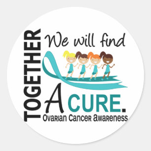 We Will Find A Cure Ovarian Cancer Classic Round Sticker