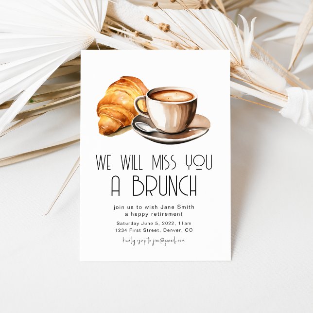 We Will Miss You A Brunch Retirement Brunch Invitation (Creator Uploaded)
