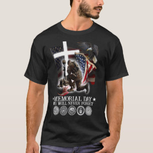 We Will Never Forget Memorial Day Patriotic Usa Fl T-Shirt