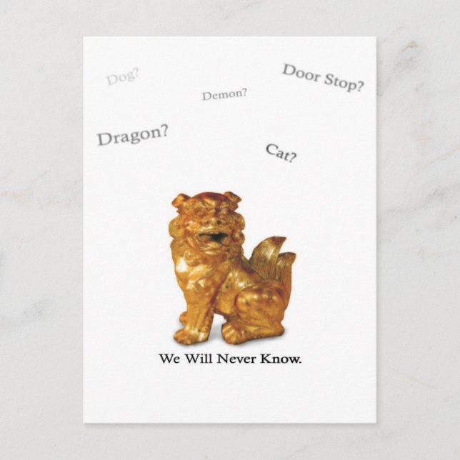 We Will Never Know postcard (Front)