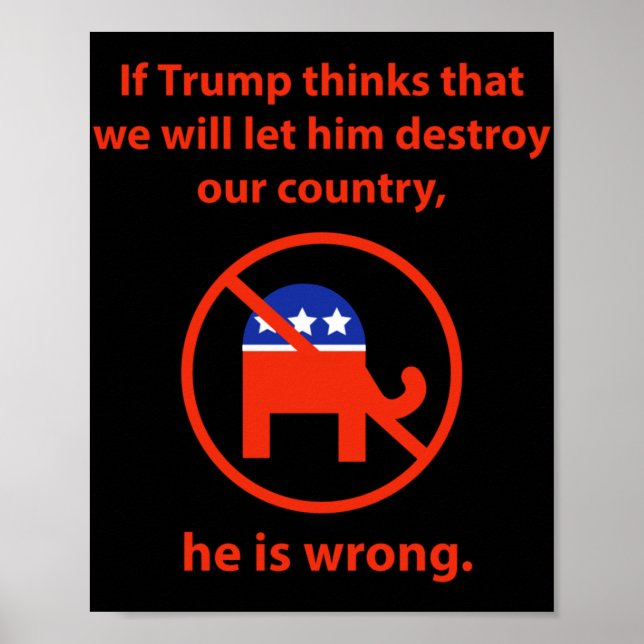 We Will Not Let Him Destroy Our Country  Poster (Front)