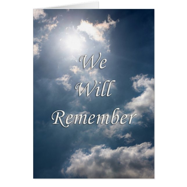 We Will Remember -B-697 (Front)