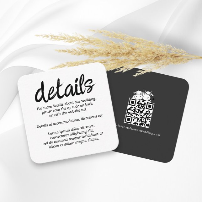 We Will Say I Moo Cow Wedding QR Code Enclosure Card (We Will Say I Moo Cow Wedding QR Code Enclosure Cards from Ricaso. Ideal for directions and venue)
