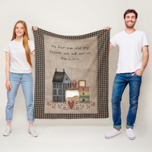 We Will Serve The Lord - Primitive Country Fleece Blanket