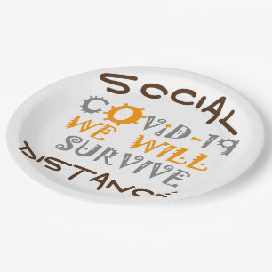 We Will Survive COVID-19 – Strength & Resilience Paper Plate