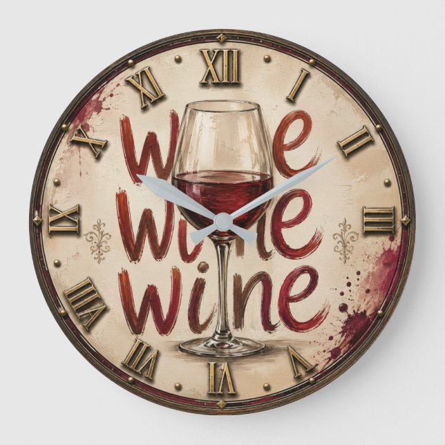 We Wine  Large Clock (Front)