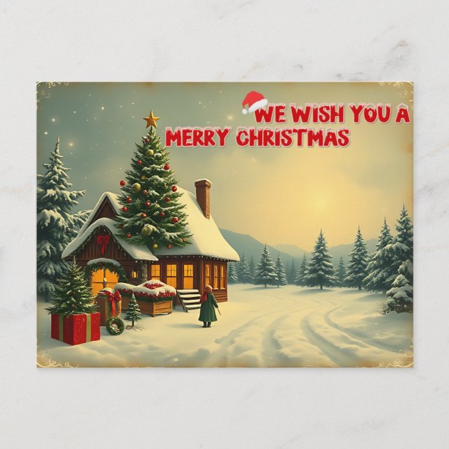 We wish a merry christmas - O12 Invitation Postcard (Front)