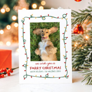 We Wish You A Furry Christmas Pet Photo Holiday Card