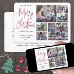 We Wish You a Merry Christmas 6 Photo Red Script Holiday Card<br><div class="desc">Send stylish joyful greetings and share six of your favorite pictures with a unique custom photo collage holiday card. All text on this template is simple to personalize to include any wording, such as Happy Holidays, Seasons Greetings, New Year Cheers etc. The message that reads "We wish you a Merry...</div>