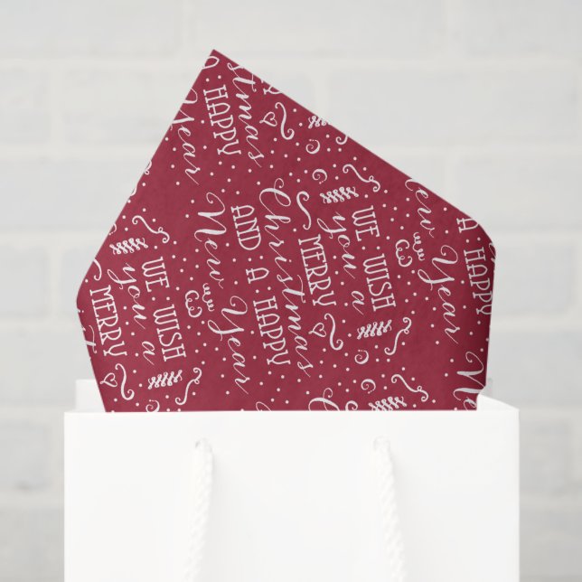 We Wish You A Merry Christmas & A Happy New Year! Tissue Paper (Gift Bag)