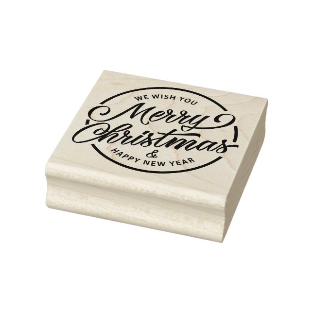 We Wish You a Merry Christmas and Happy New Year Rubber Stamp (Stamp)