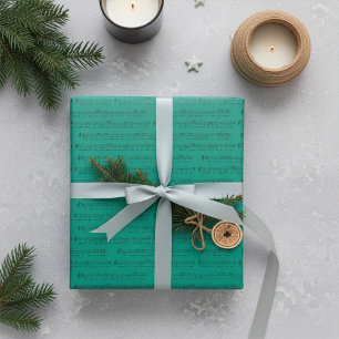 We Wish You a Merry Christmas Carol on Elf Green Wrapping Paper