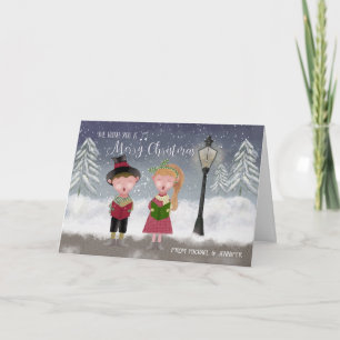 We Wish You a Merry Christmas Carolers Card