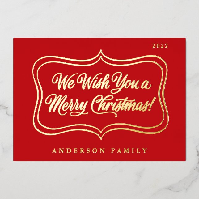 We wish you a Merry Christmas Classic Gold Frame (Front)